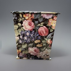 Vintage 1990s Floral Decoupage Covered 3 Drawer Jewelry Trinket Box