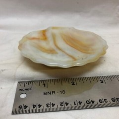 Vintage AKRO AGATE Shell Trinket Dish Ashtray Slag Glass