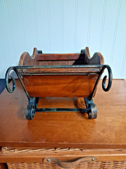 VINTAGE RUSTIC SLEIGH METAL TWIGS WOOD,DECORATIVE ITEM,HEAVY,STUDY