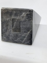 Neoclassical Solid Marble Gray Obelisk SQUARE Base Great Color Veining 5.75″