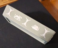Vintage Wedgwood Cream On Sage Jasperware Trinket Box