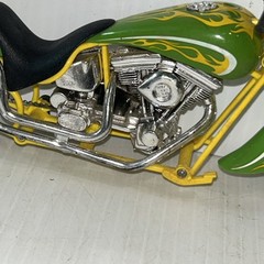 Motorcycle Chopper Bike Lime Green Yellow Plastic/216e