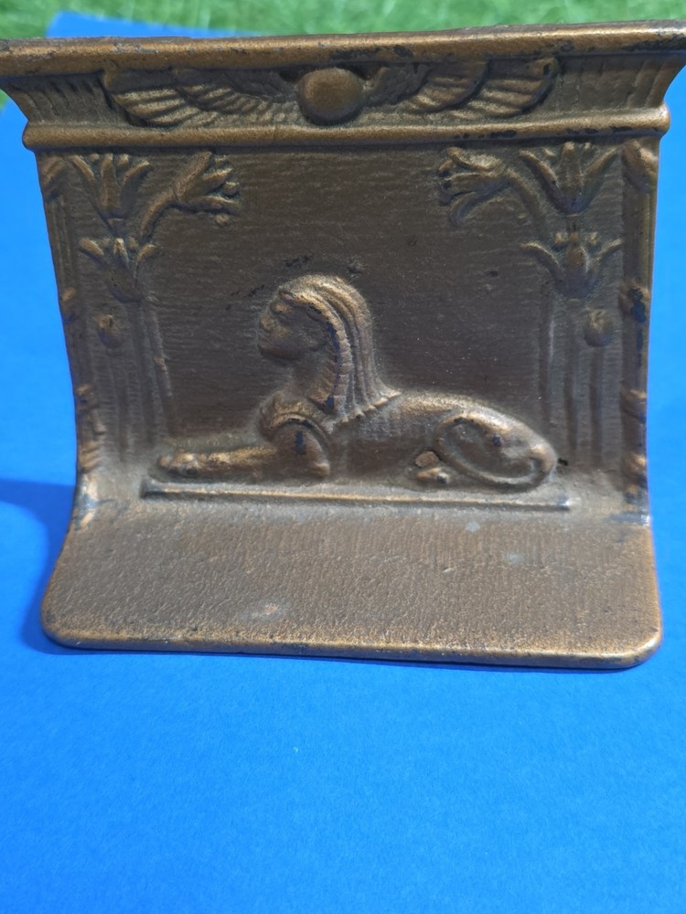 ANTIQUE Egyptian Sphinx Bookend Bradley Hubbard Style Single Piece