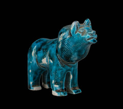 Authentic Ancient Egyptian Faience Lioness Statue Goddess Sekhmet Figurine BC