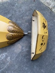 Antique French Tole Metal Lavabo Wall Fountain Basin Handpainted