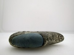 Unbranded Made in Occupied Japan Miniature Metal High Heel Shoe Pin Cushion