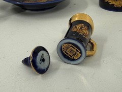 Vintage 14 Piece Lot – MINI Limoges Castel France Cobalt Blue 22 Karat Gold Trim