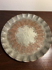 Vintage Trade Continental Antique Beaten Copper Plate 13″