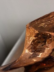 Vintage Murano Hand Blown Art Glass Bowl Brown Amber Ombre Heavy MCM