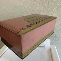 Vtg Gales Chocolates Tin Hinged Lid Candy Box Art Deco Lady Shabby Chic Belle