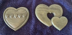 1987 Burwood Product Co. Green Decorative Hearts Set Of 2 Made In USA