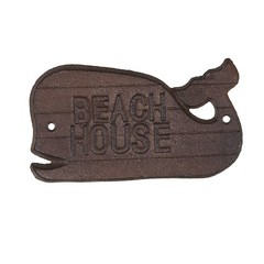 Coastal Beach House Whale Door Sign Cast Iron Nautical Ocean Wall Art Home Decor