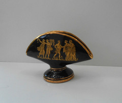 Made In Greece 24k Gold Accent Cobalt Blue Napkin / Card Holder
