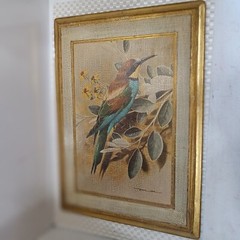 Pair of Vintage Basil Ede Bird Plaques-Gilt on Wood-Made in Italy-16 x 12-1940’s
