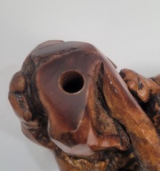 GLASS BARON burl wood display stand only sculptural dark brown