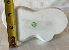 Antique EDWARDIAN R.S. Germany Handled Pastel Green Bon Bon Dish WHITE CLEMATIS