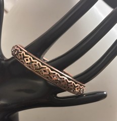 Antique Norwegian Rose Gold Tone filigree Bracelet Cutout X’s , Norway STUNNING