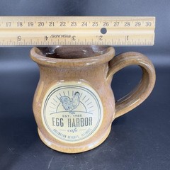 Deneen Pottery Hand Made Coffee Mug Cup Brown Glaze Egg Harbor Illinois IL