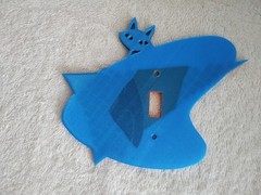 Vintage Style Retro Atomic Boomerang Blue Orange Blace Cat Light Switch NEW