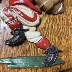Vintage 1976 Homco Cast Aluminum Football Player Sexton Wall Hanger