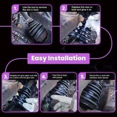 Heavy Duty CVS18 Universal CV Axle Boot Repair Kit, Fits 2228mm Shafts, 5.04″…