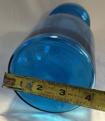 Vintage MCM Made in Belgium Large 9.5″ Turquoise Blue Glass Lever Apothecary Jar