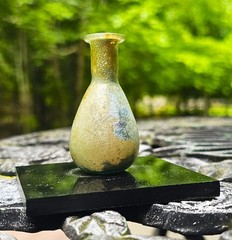 Ancient Roman Glass Time of Christ Unguentarium Bottle Mounted 2.75”
