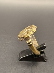 Large ancient Roman Ring bronze ring with decorated engraved bezel Antique Ring