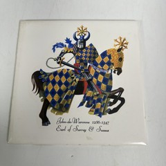 Vintage Ceramic Tiles H & R Johnson England British Knights Edward Plantagenet