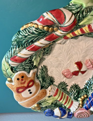 Fitz and Floyd Gingerbread Sugar Plum Candydish Bowl Christmas 1990s Vintage