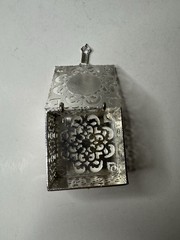 Silver Metal Religious Blessing Trinket Ring Box Rosary Jewelry Catholic NEW