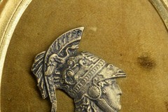 Vintage Roman Bust Warrior Spartan Greek Silhouette Framed Art Decor MCM