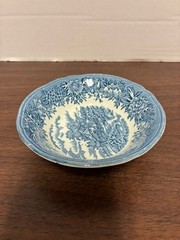 Blue & White English Village By Salem China Co. Olde Staffordshire 4″ Small Bowl
