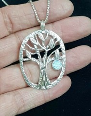 Roman Glass Pendent 925 Silver Tree Of Life Ancient Fragment Roman Glass 200 B.C
