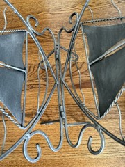 Nautical Sailboat Boat Metal Magazine Rack Holder Nautical Decor