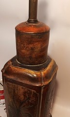 1950s FREDERICK COOPER vtg asian tea canister hollywood regency table lamp art