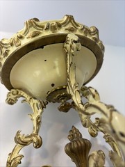 Unique Ornate French tazza with decorative embossed base Heavy