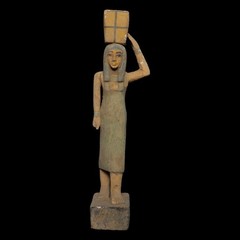 Egyptian Artifact Figurine Rare Statue of Pharaonic Offering Bearer Authentic BC