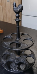 Invicta Cast Metal Two Tier Egg Holder w/Chicken Finial – France