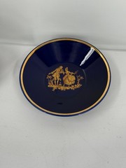 Vintage 14 Piece Lot – MINI Limoges Castel France Cobalt Blue 22 Karat Gold Trim