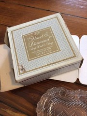 Vintage FOSTORIA Avon Heart Shaped Glass Trinket Soap Dish Original Box & Soap