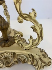 Unique Ornate French tazza with decorative embossed base Heavy