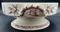 Antique 1878 Aesthetic Transferware Footed Bowl Ridgway Sparks & Ridgway Yeddo