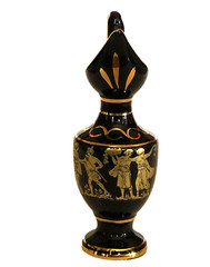 Greek Mini Pitcher 24K Gold Ancient People Mythology Hand Made Greece Vase Vtg