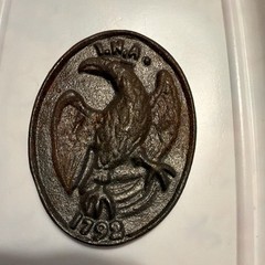 Lot of 4 Black Cast Iron Decorative Plaques/Trivets Eagle Snake Figures 1817