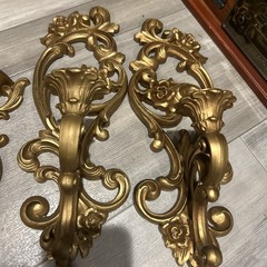 vintage 1970s Homco or Syroco gold wall decor