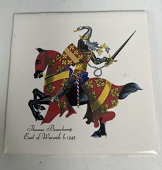 Vintage Ceramic Tiles H & R Johnson England British Knights Edward Plantagenet