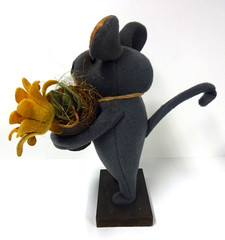 Rugged Chic Mouse with Yellow Flower Michael McCarty Design Made in USA NEW