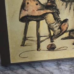 Vintage Hummel Mothers Helper Wood Hanging Picture Sewing ARS/AG Switzerland