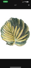 Vintage Handcrafted Hand painted Fitz And Floyd “Cape Town” Tray Green Leaf